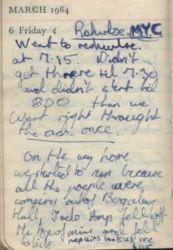 Diary Entry 6th Mar 1964